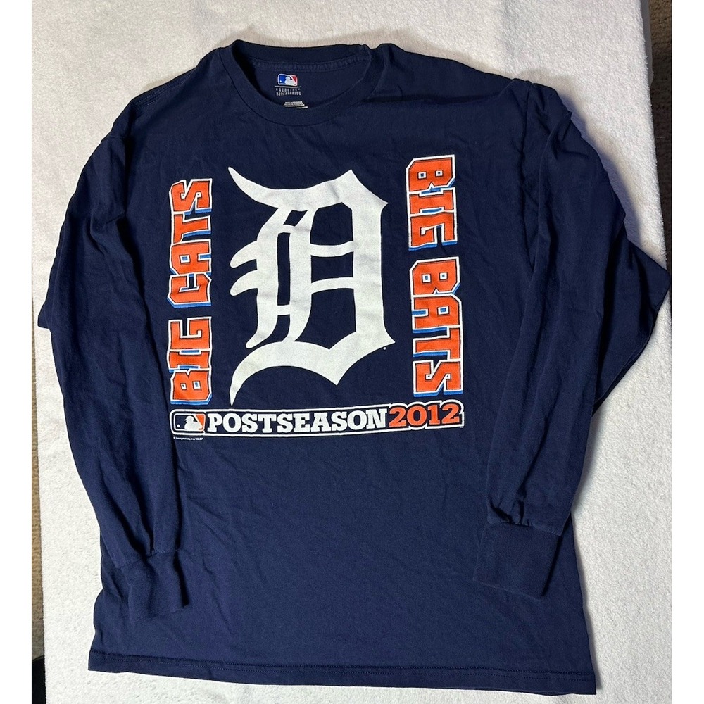Detroit Tigers Long Sleeve Shirt Size Large  Postseason 2012 Big Cats